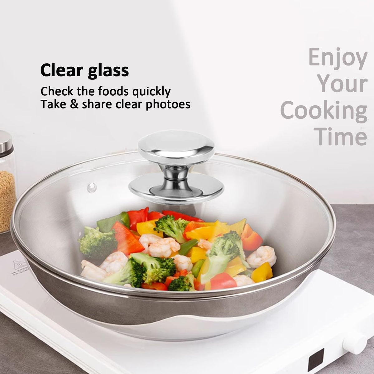 14 Inch Glass Lid with Steam Vent Z2327