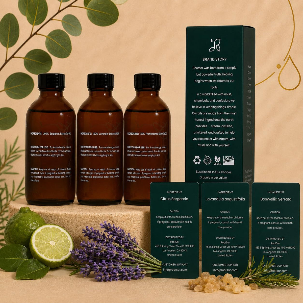 3 Pack Essential Oils 4 Fl Oz Y22474