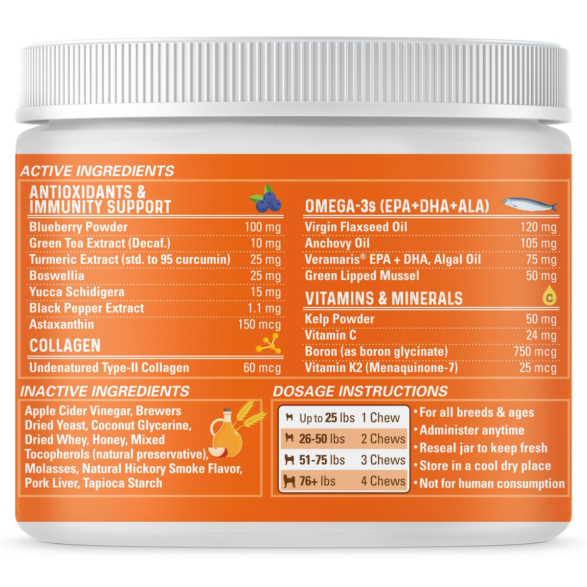 Hip and Joint Supplement for Dogs 90 Ct Soft Chews D16180