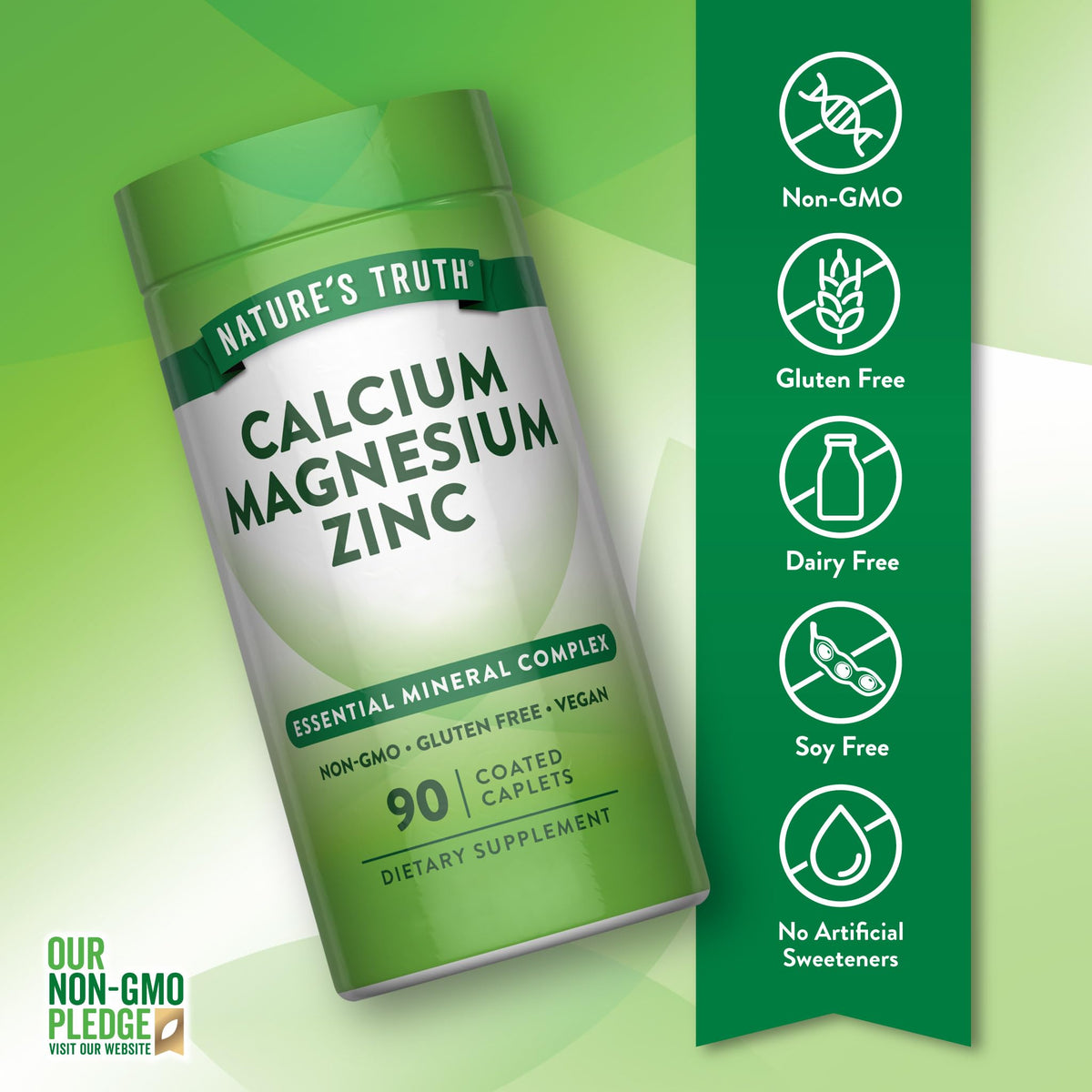 Calcium Magnesium Zinc 90 Coated Caplets E920