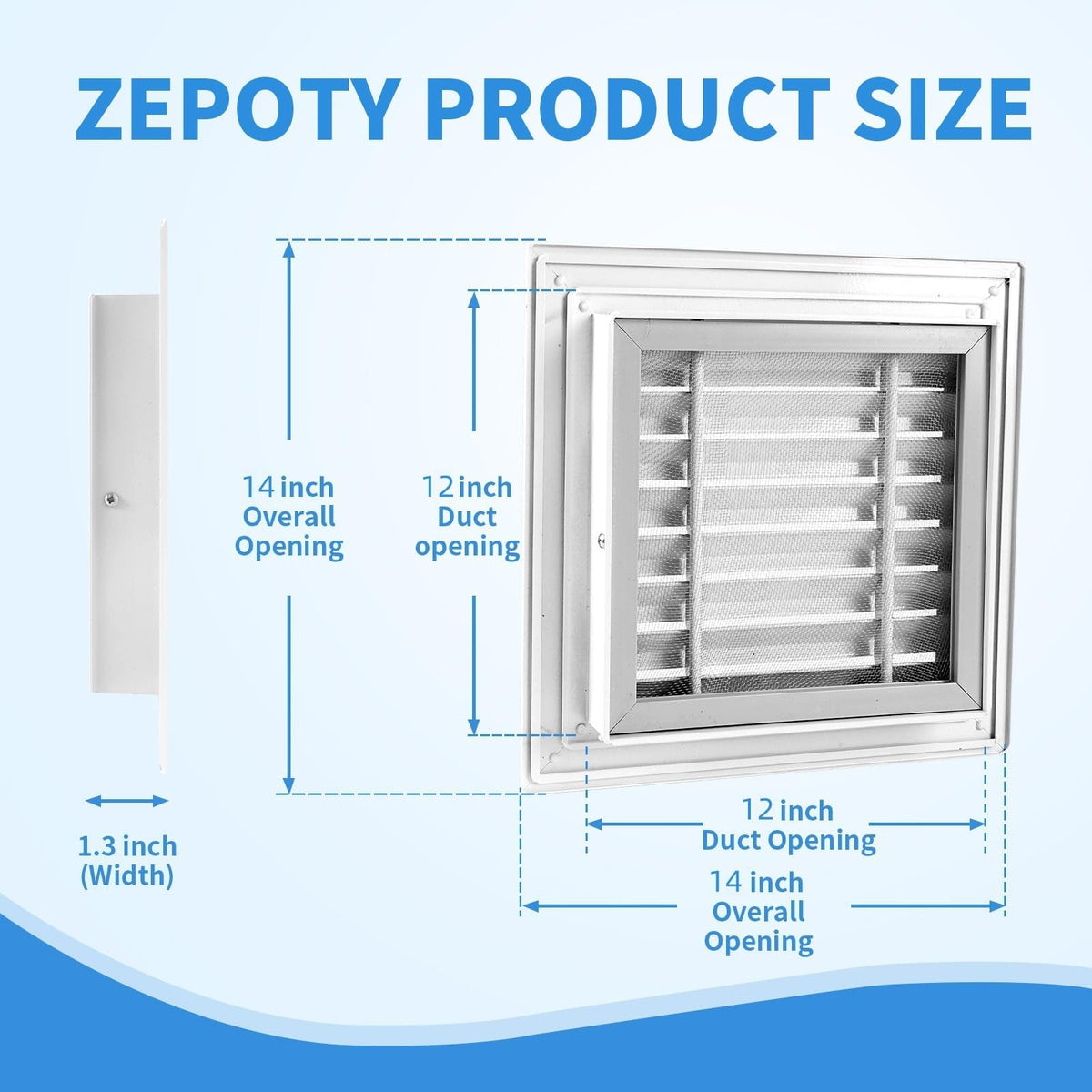 14" x 14" Aluminum Gable Vents with Screen, 2 Pack A1221