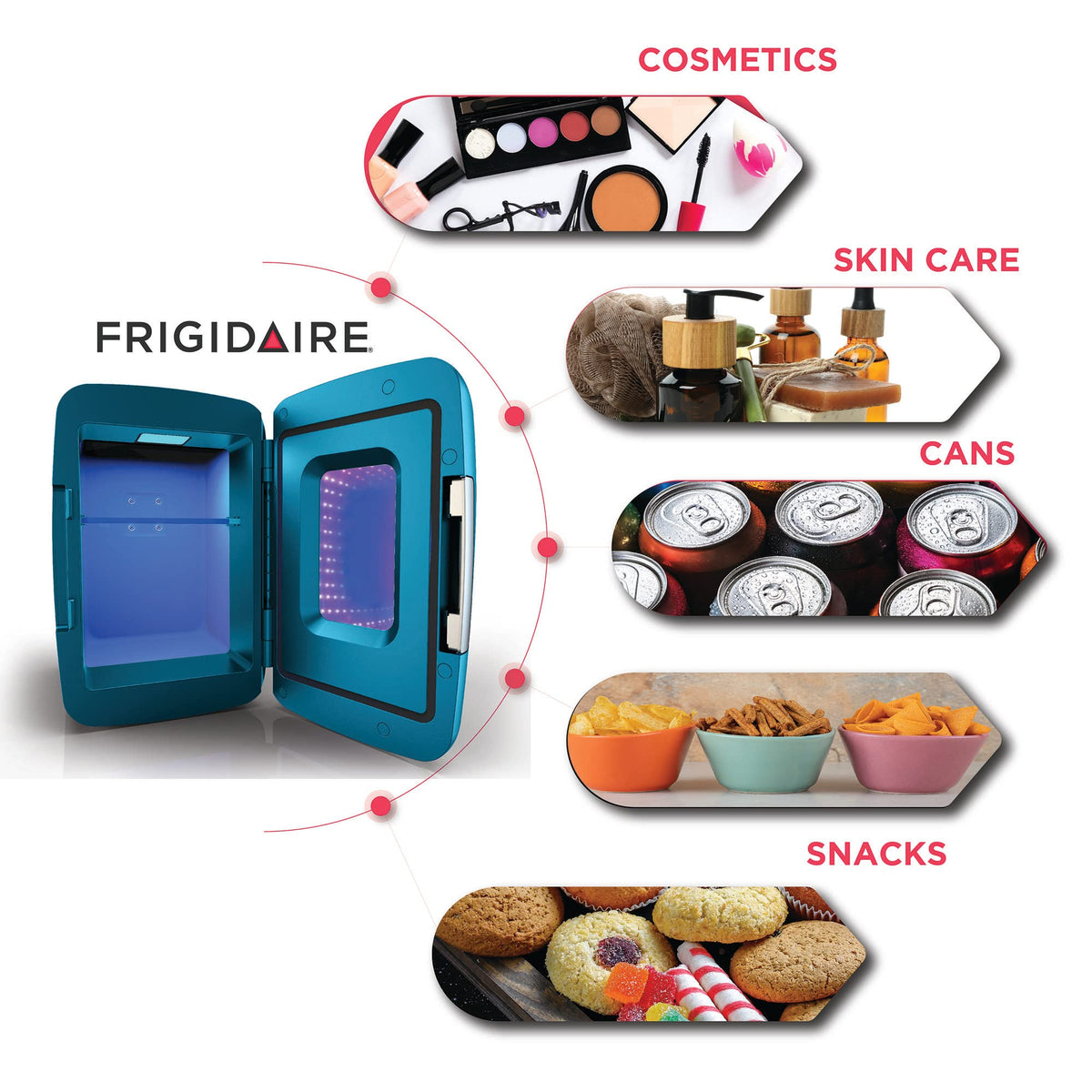 Gaming Light Up Mini Beverage Refrigerator 6 can 4 liters Blue S897