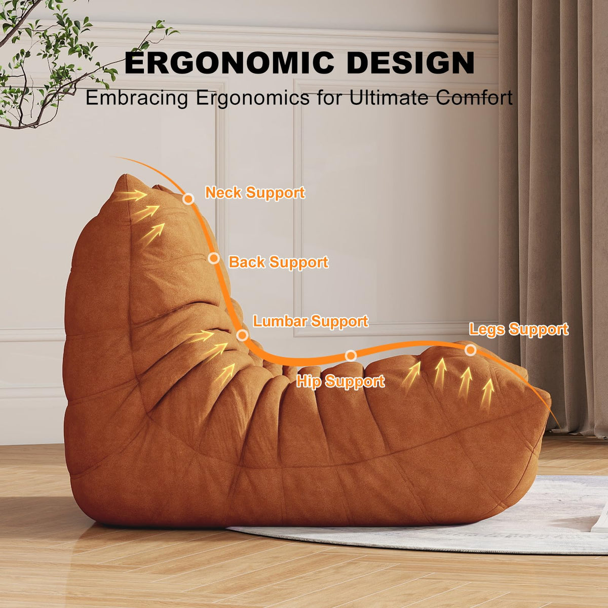 Memory Foam Bean Bag Sofa W278263
