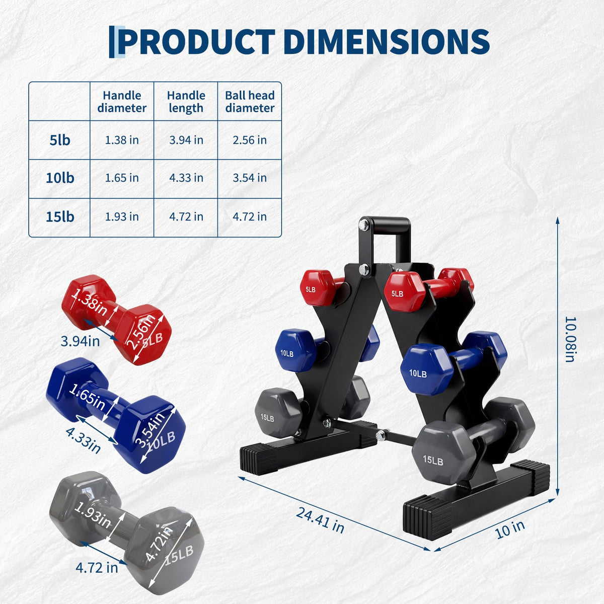 Neoprene Fixed Dumbbell Set I569776