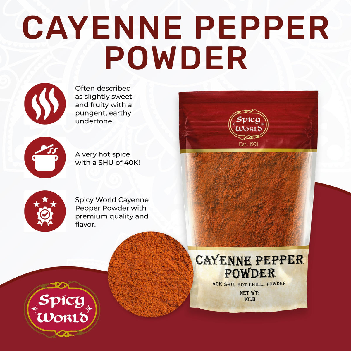 Cayenne Pepper Powder 10 Pound Bulk Bag D60129
