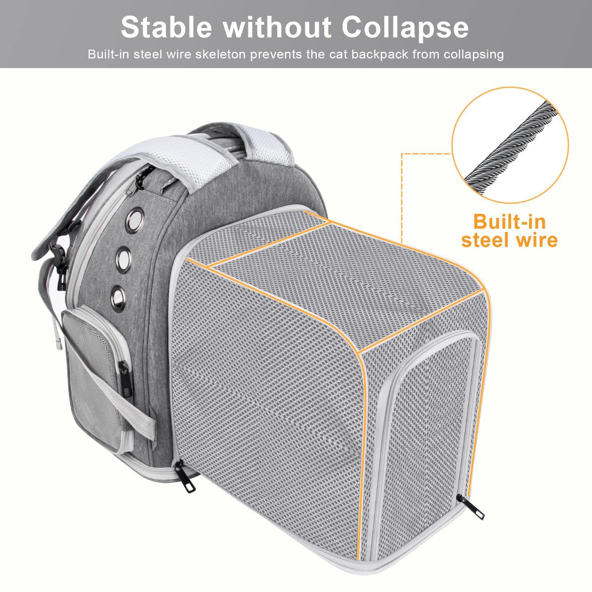 Breathable Cat Bubble Backpack Large Space Pet Carrier Backpack Expandable for Kitty Dog, Foldable Airline Approved Cat Backpack, Transparent PetTravel Backpack Up to 20 lbs (Green) (Grey) Q98557