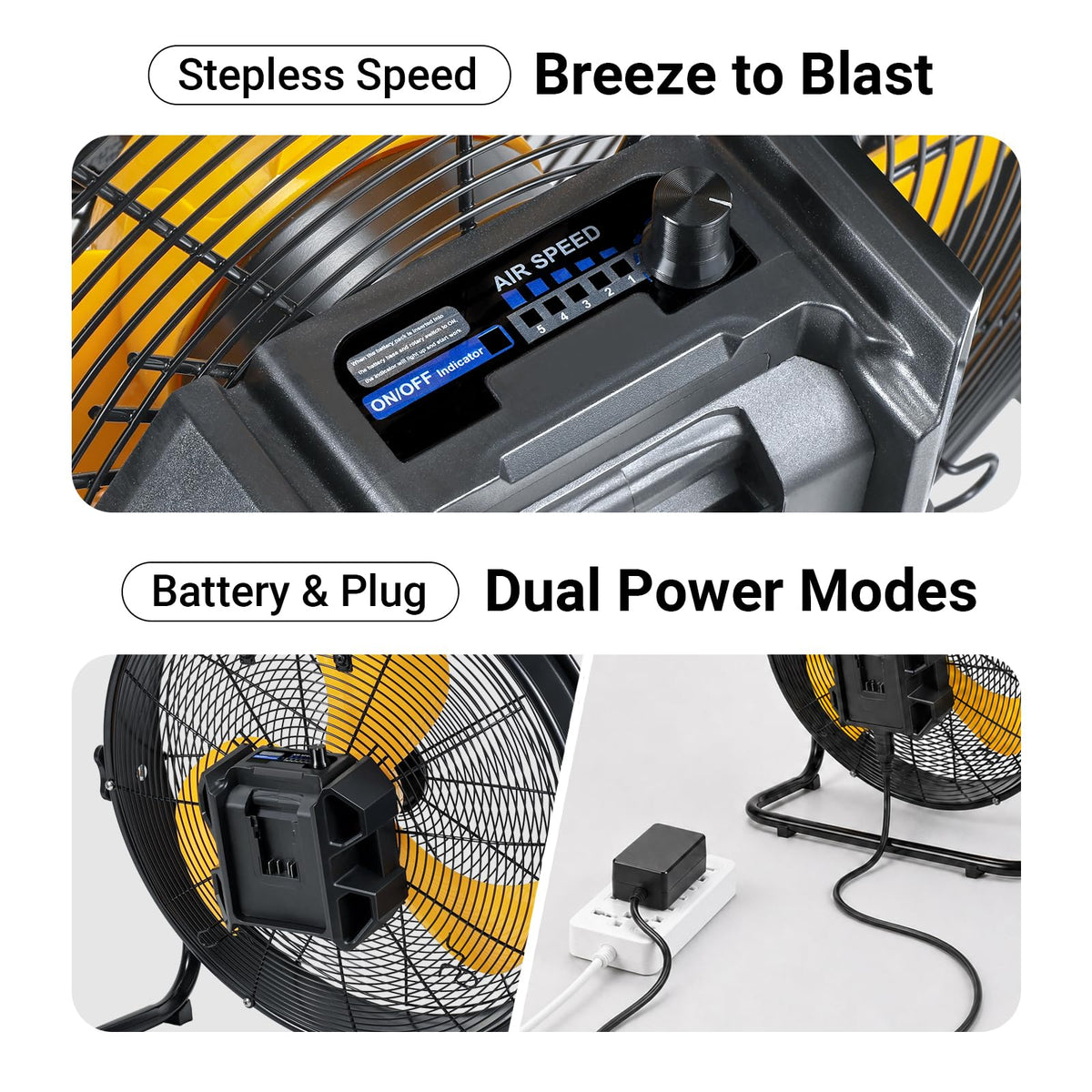 18" Brushless Cordless Floor Fan Y460