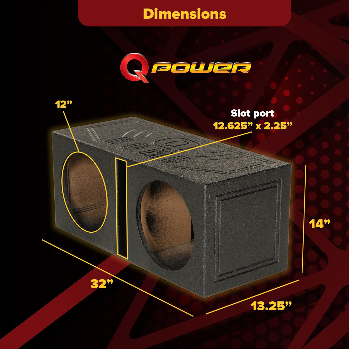 12" Dual Vented Subwoofer Box H127747