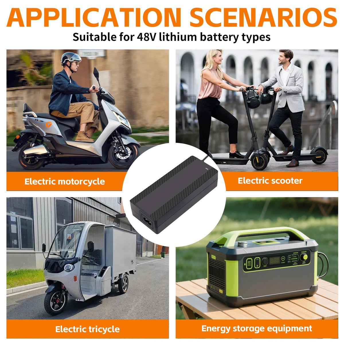 54.6V 1.6A Electric Scooter Charger for 48V Lithium Battery N4675