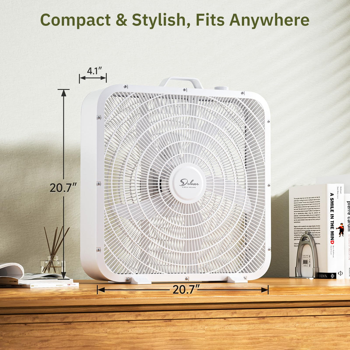 20” White 3-Speed Box Fan with Carry Handle X410