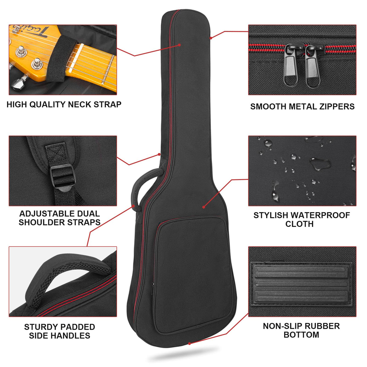 Black Padded Electric Guitar Bag Y224027