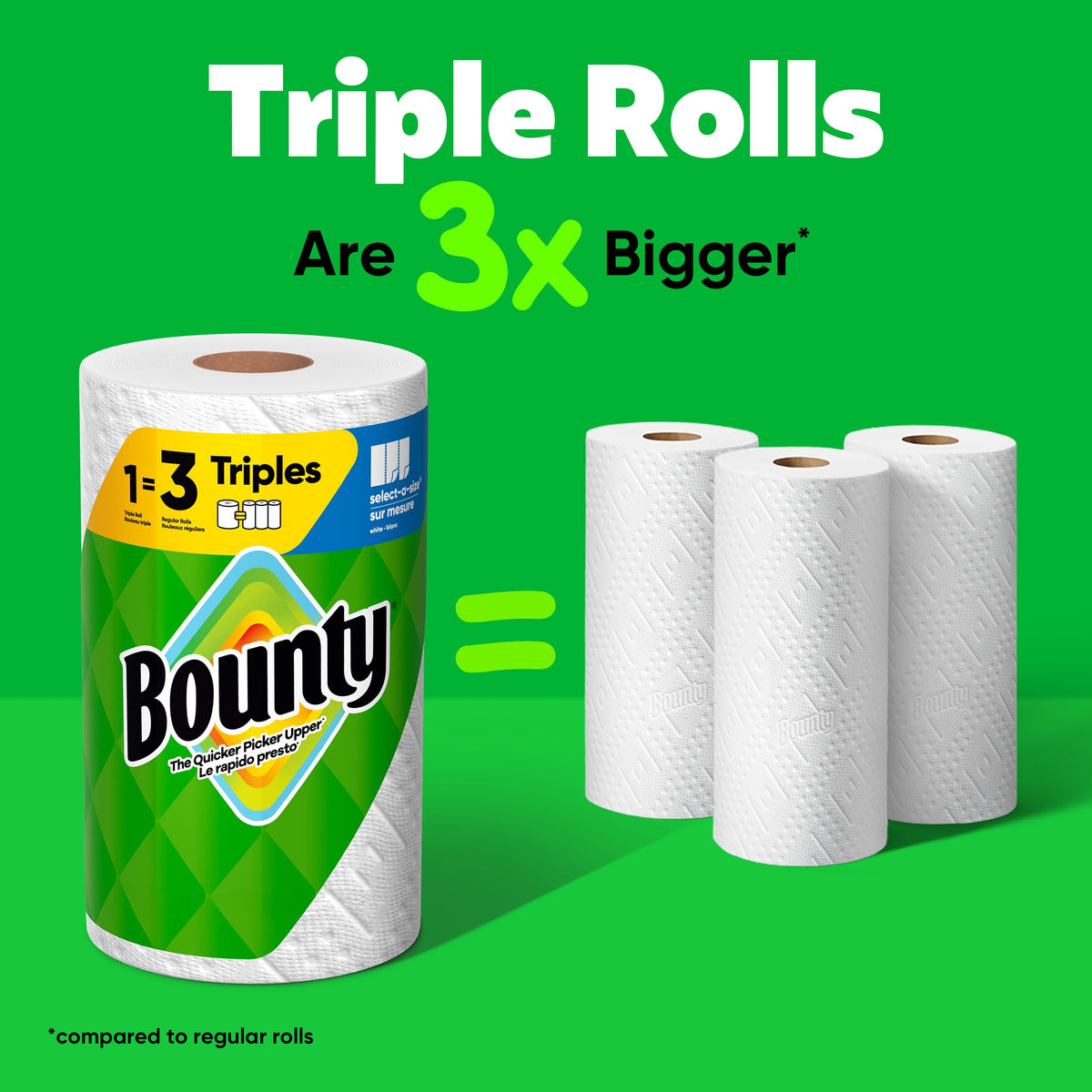 White Paper Towels, 2 Triple Rolls T960