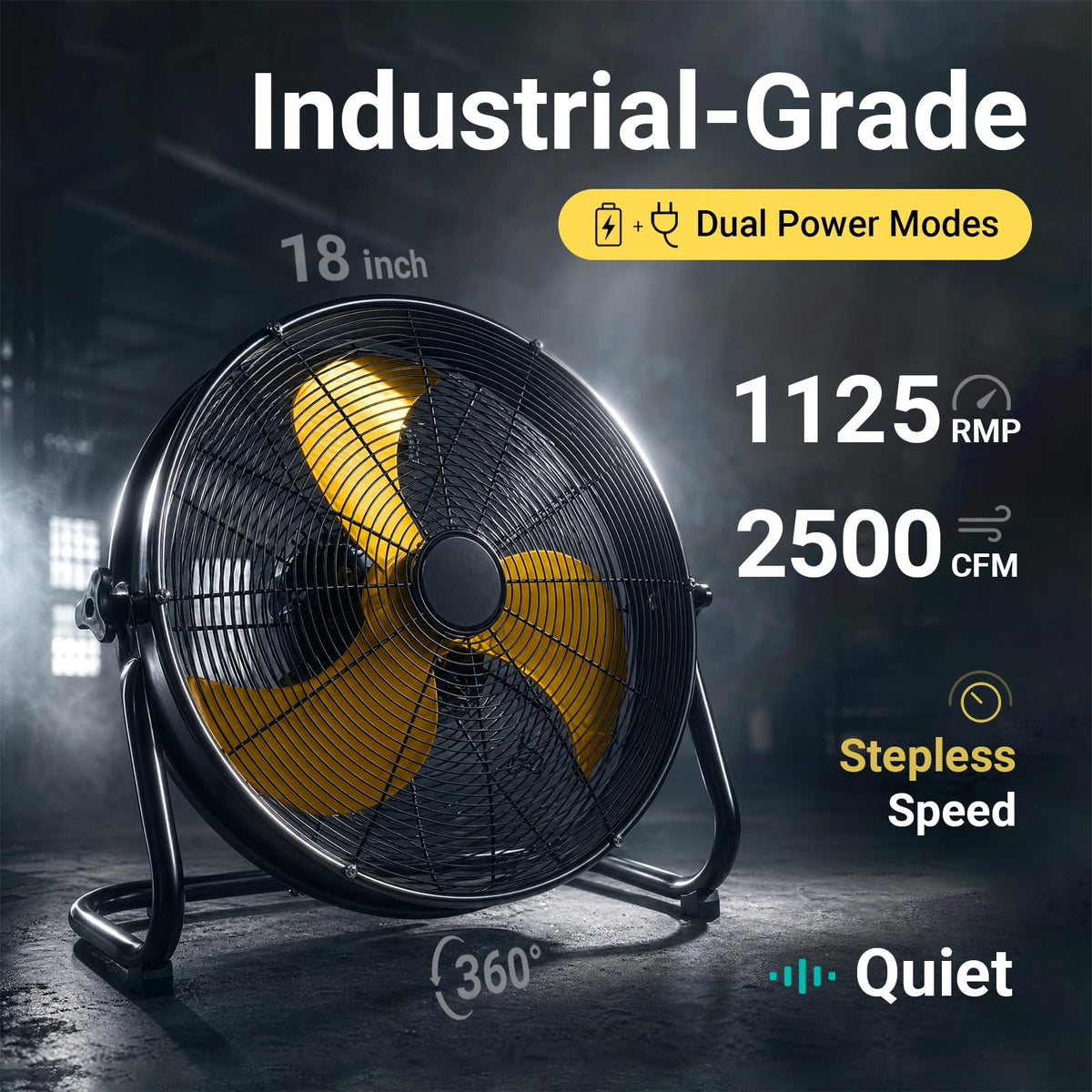 18" Brushless Cordless Floor Fan Y460