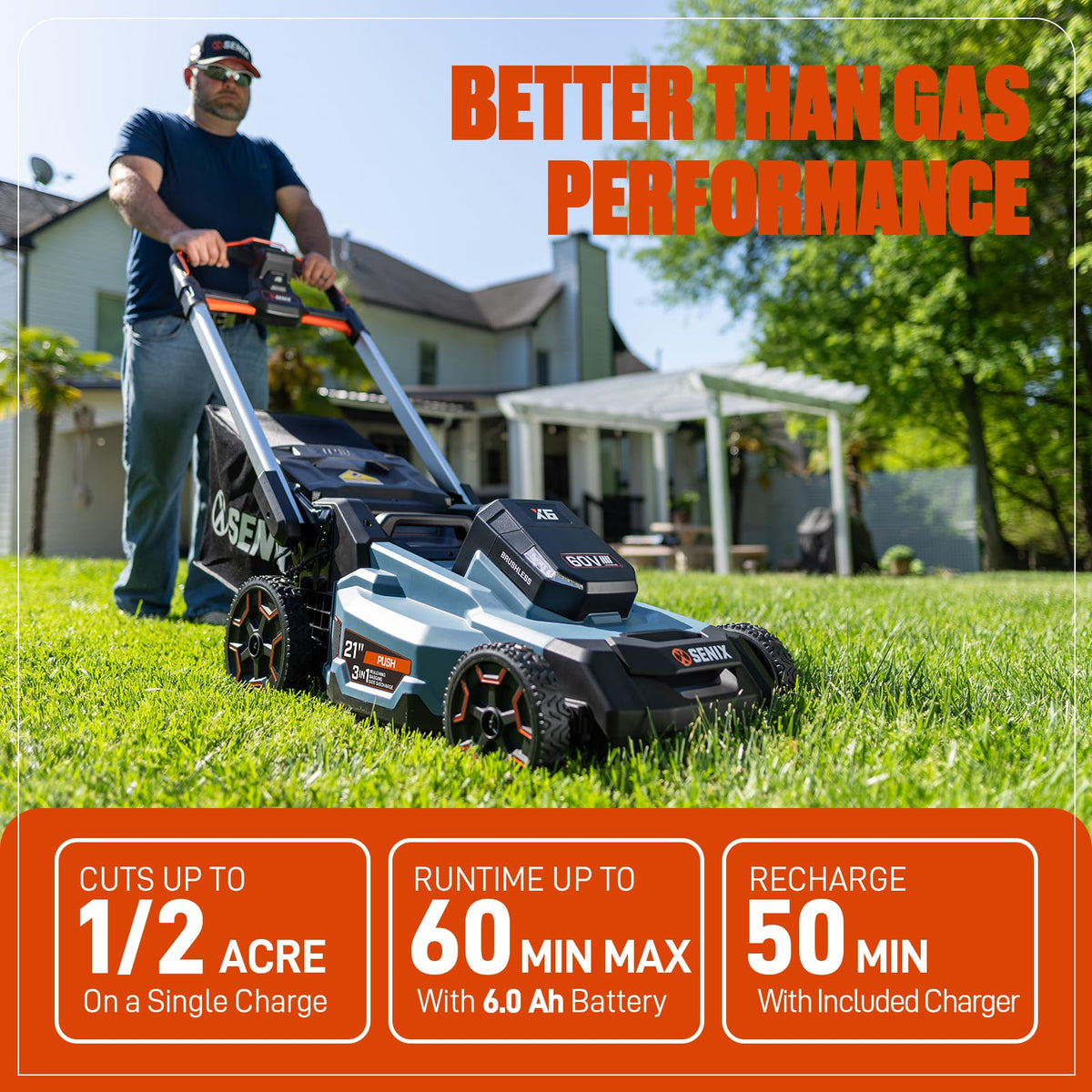 60 Volt Max 21-Inch Cordless Push Lawn Mower K71555
