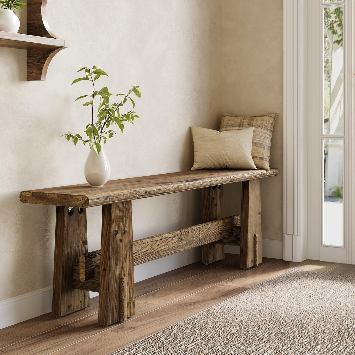 59" Solid Wood Bench O58311