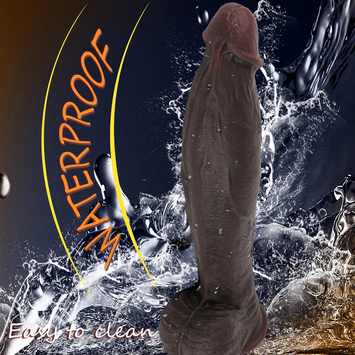 11.6 Inch Black Silicone Dildo L515