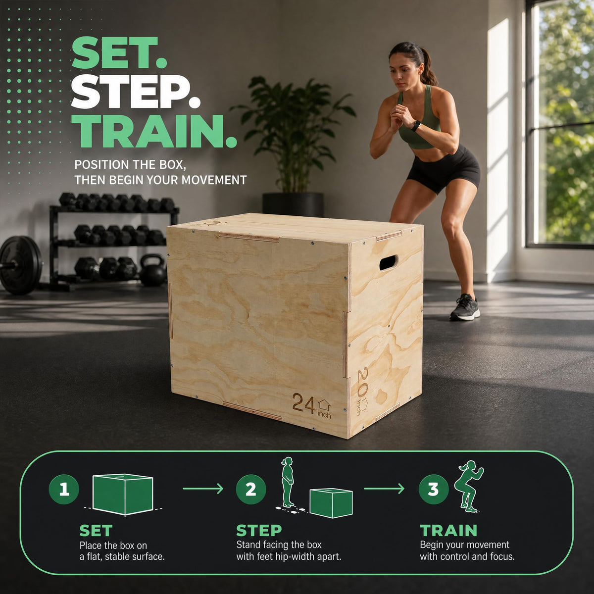 Non-Slip Wooden Plyo Box Z8491