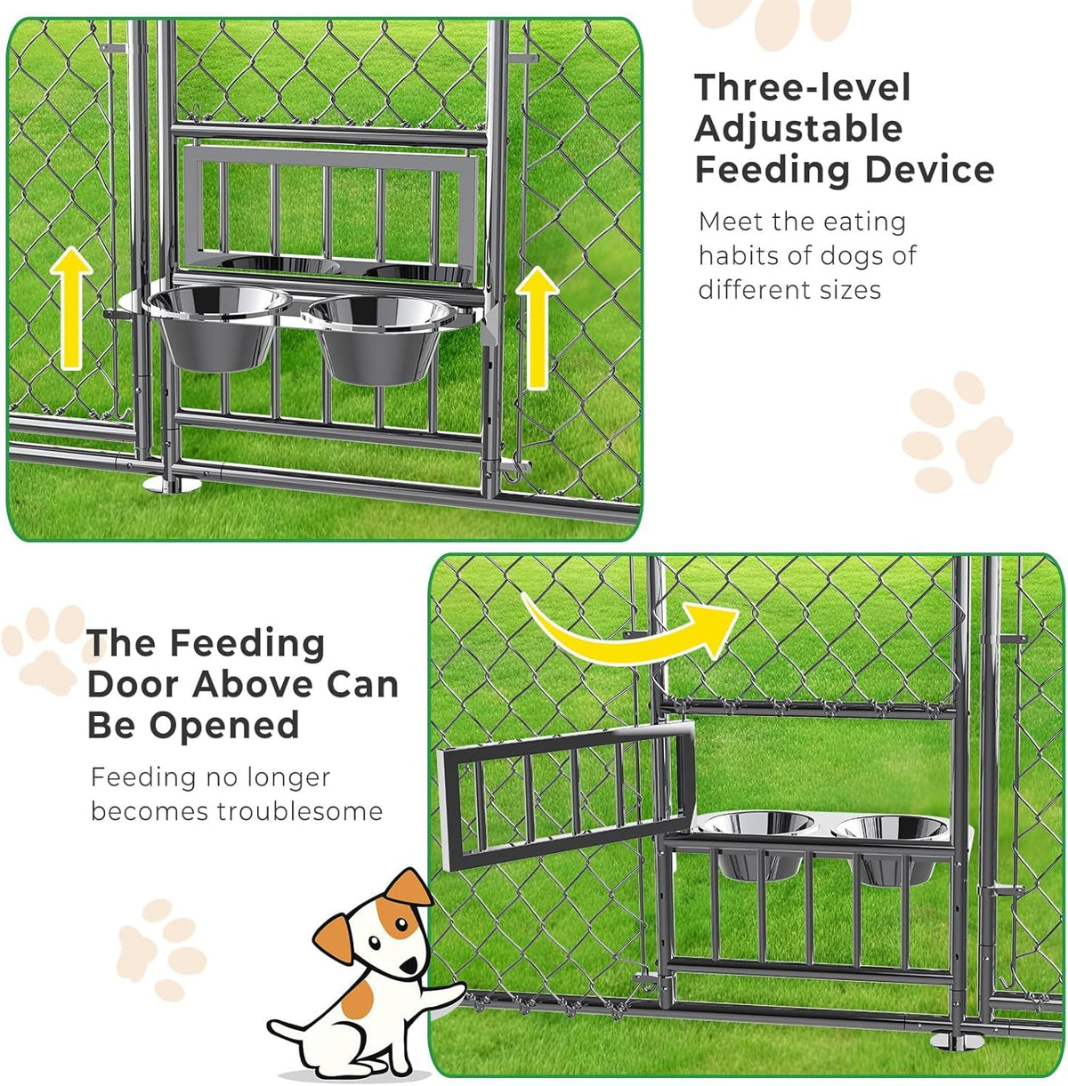 10×20FT Heavy Duty Chain Link Dog Kennel with Roof E374088