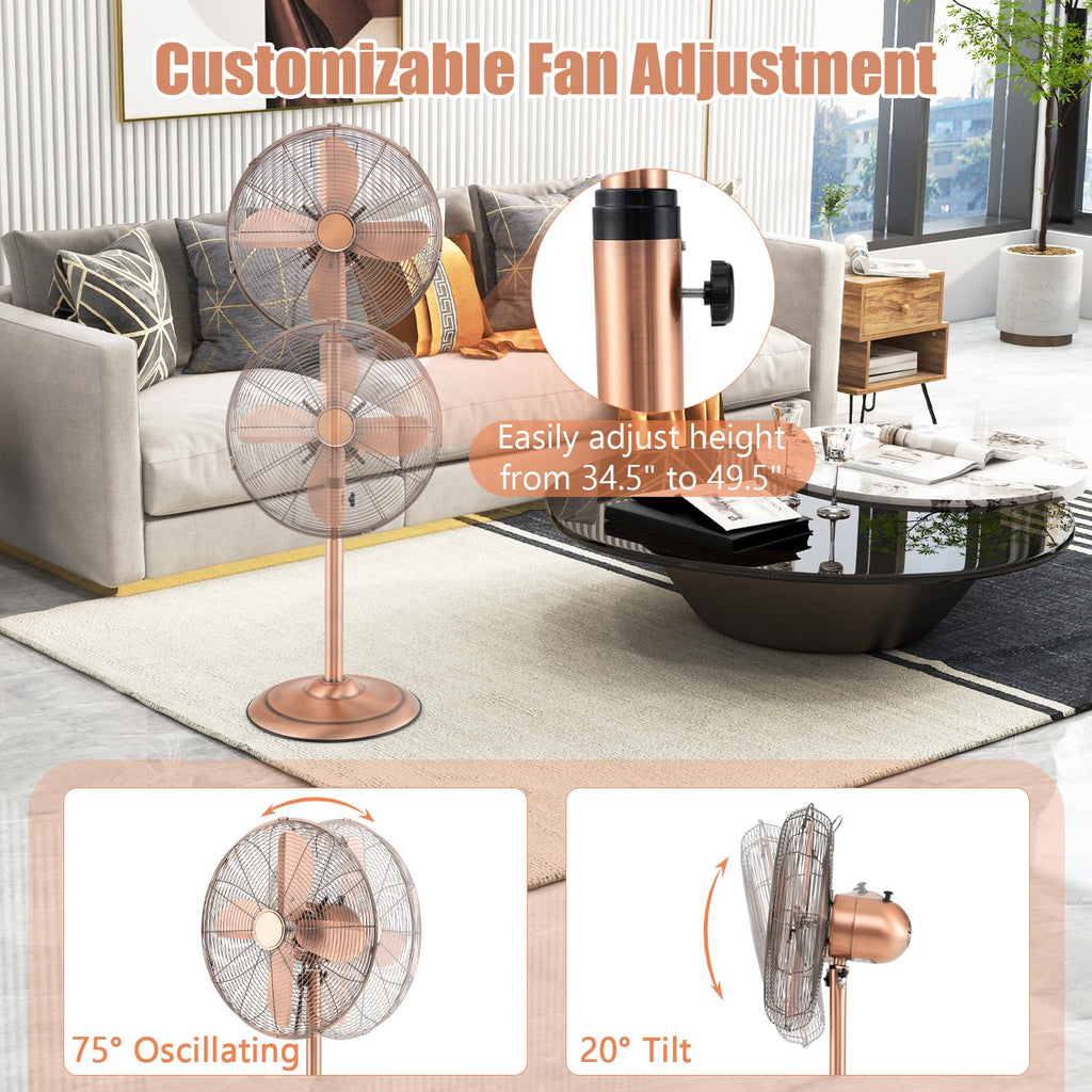 16" Metal Pedestal Fan with Adjustable Height A73894