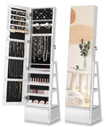 360° Swivel Lockable Jewelry Cabinet with Full Length Mirror K124