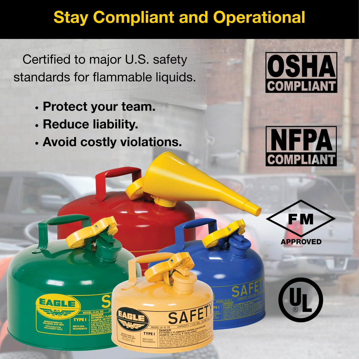 5 Gallon Type I Green Safety Gas Can A5717