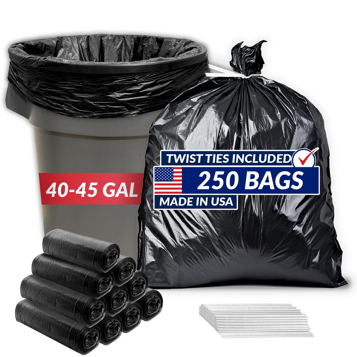 40 to 45 Gallon Heavy Duty Trash Bags A24648