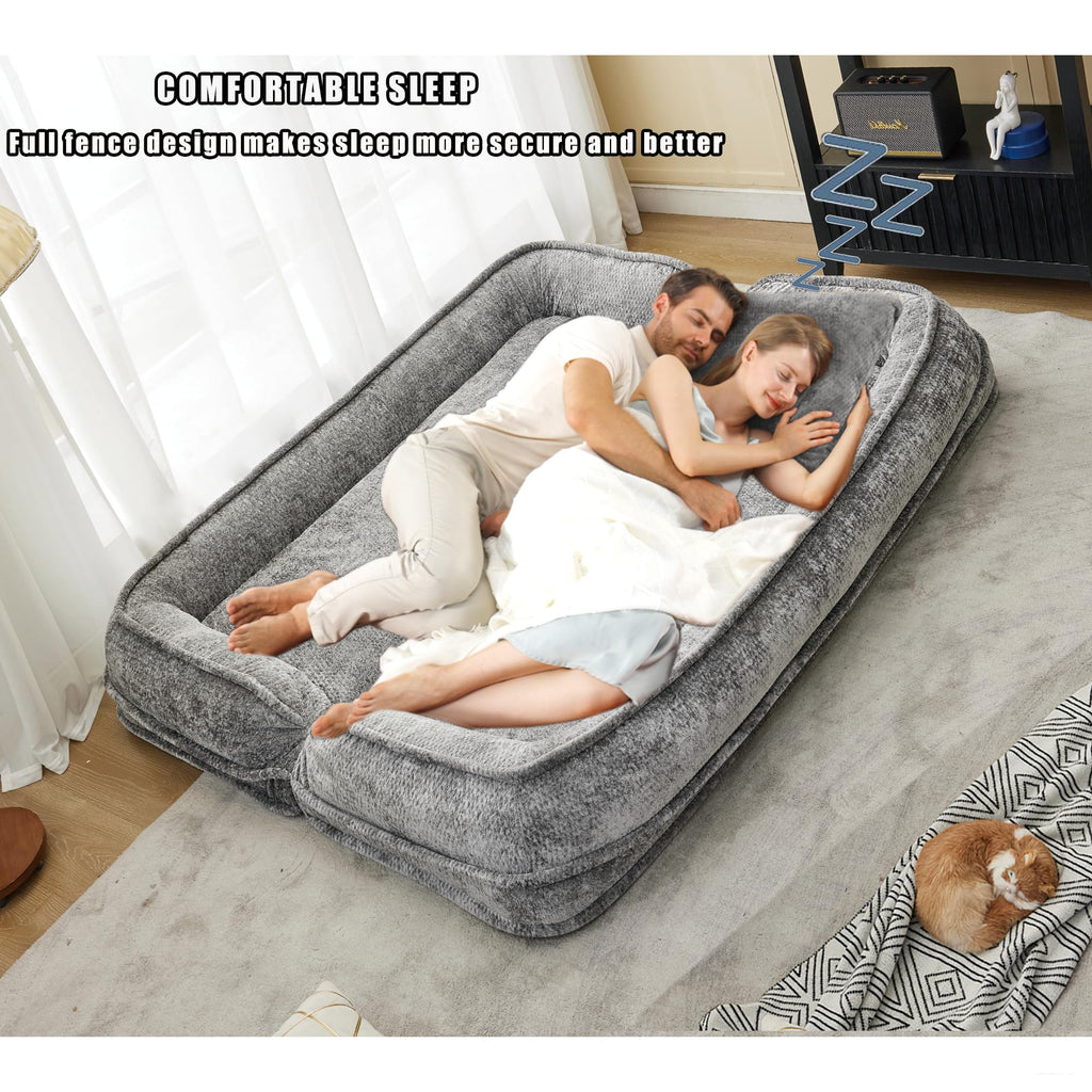 Light Gray Folding Floor Sofa Bed A756741