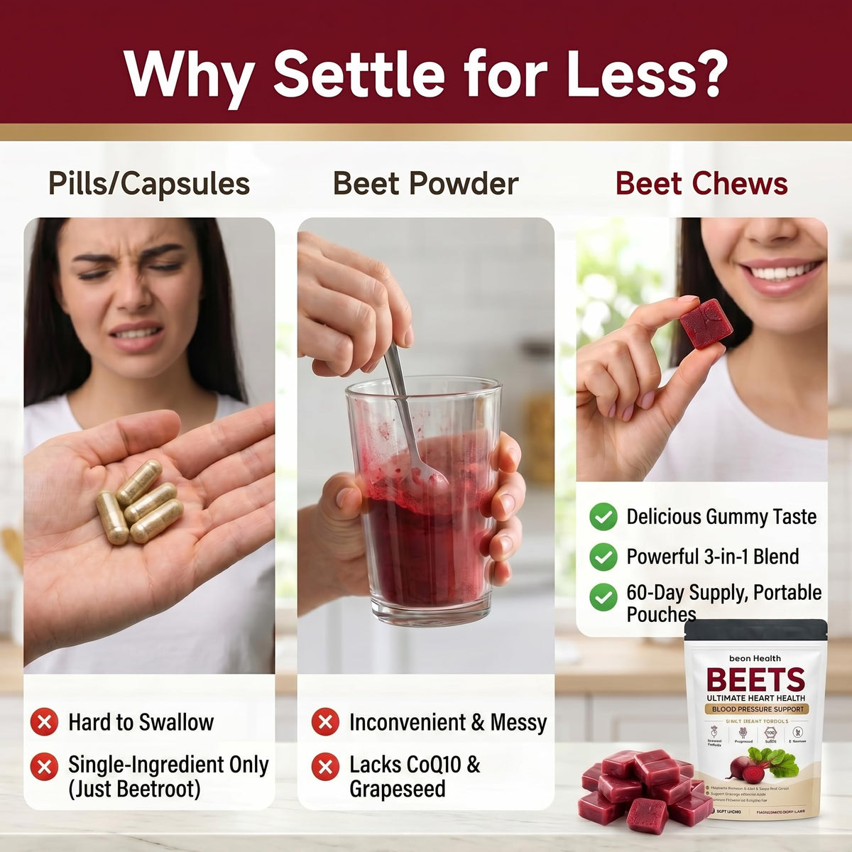 500mg Beetroot CoQ10 Grape Seed Extract Chews J556893