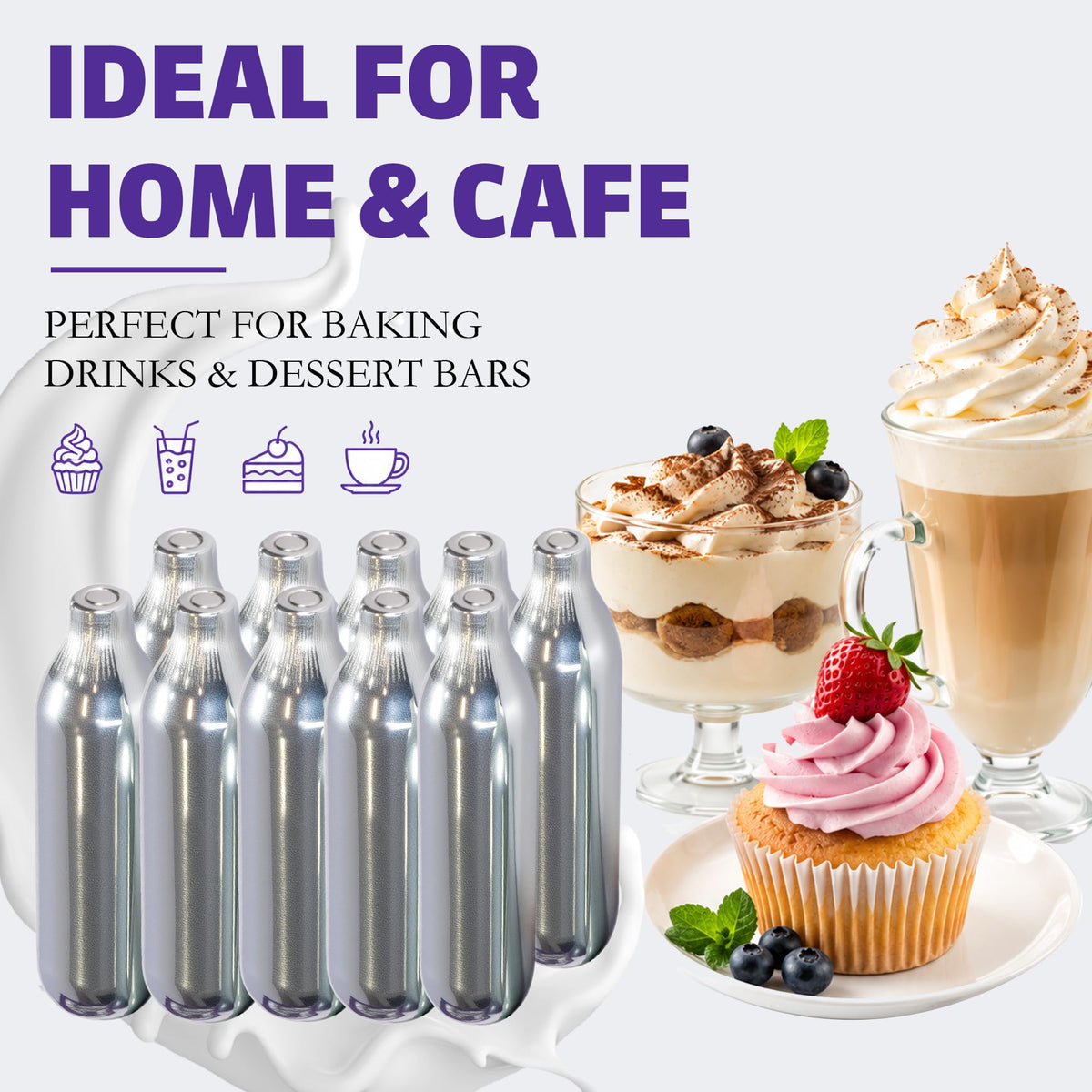 Whipped Cream Charger 10-Pack Food Grade N936167