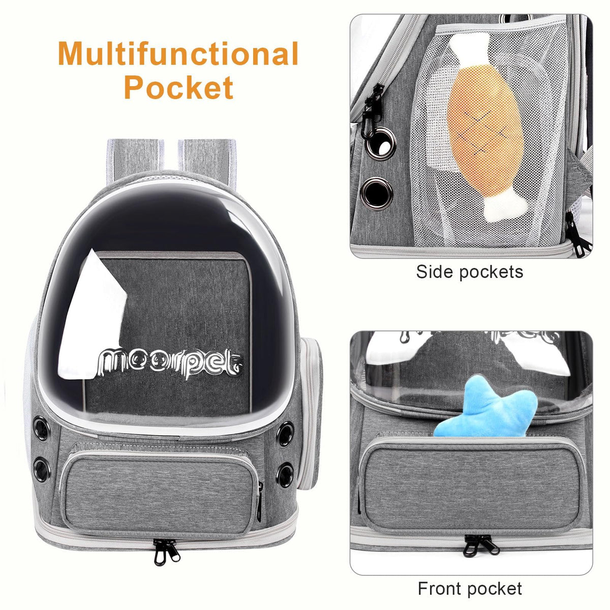 Breathable Cat Bubble Backpack Large Space Pet Carrier Backpack Expandable for Kitty Dog, Foldable Airline Approved Cat Backpack, Transparent PetTravel Backpack Up to 20 lbs (Green) (Grey) Q98557