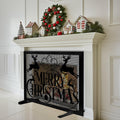 Christmas Fireplace Screen W855
