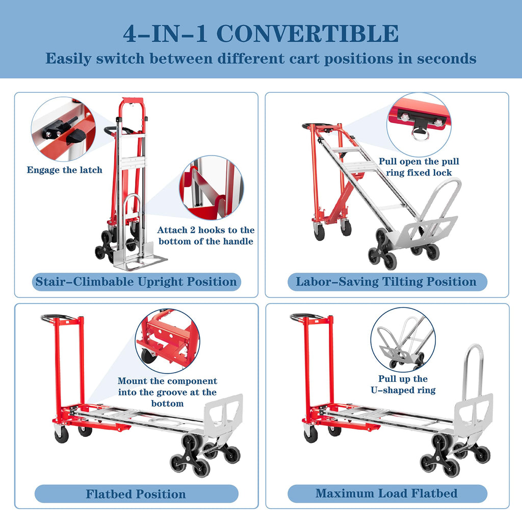 1000 lb Aluminum Steel Convertible Hand Truck P770