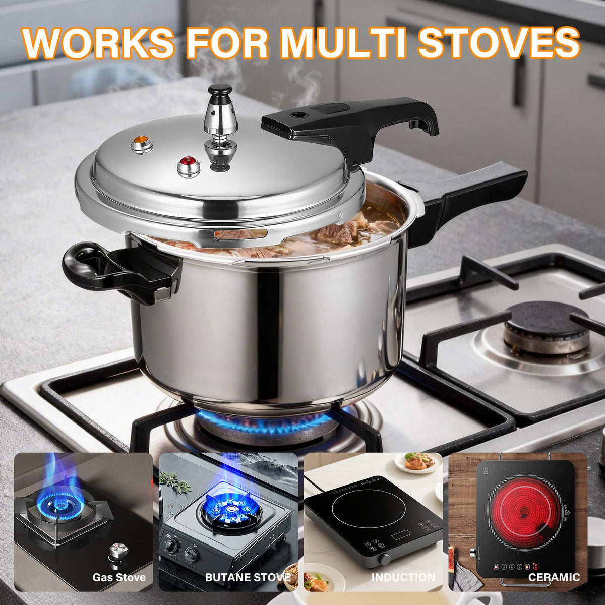4.2 Quart Aluminum Stovetop Pressure Cooker A7697