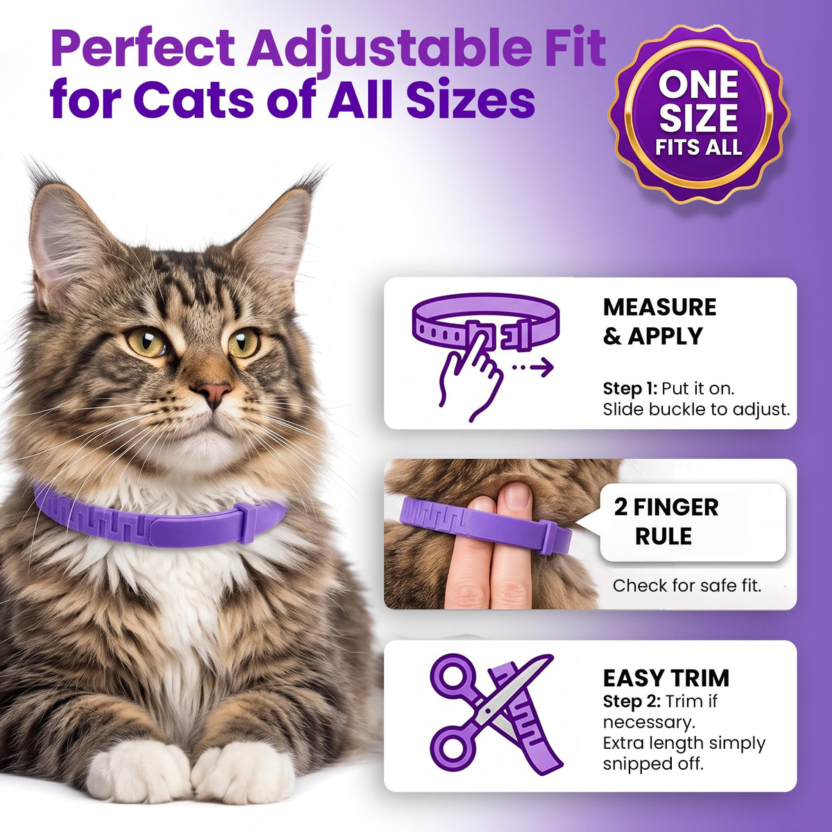 4 Pack Adjustable Calming Collar for Cats K698187