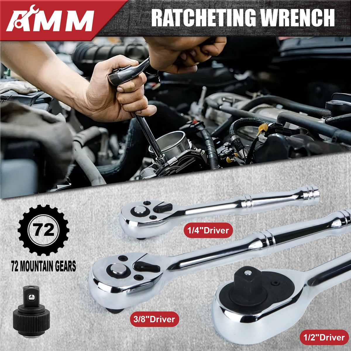 1/4 in, 3/8 in and 1/2 in Drive 202 Piece Mechanics Tool Set B29366