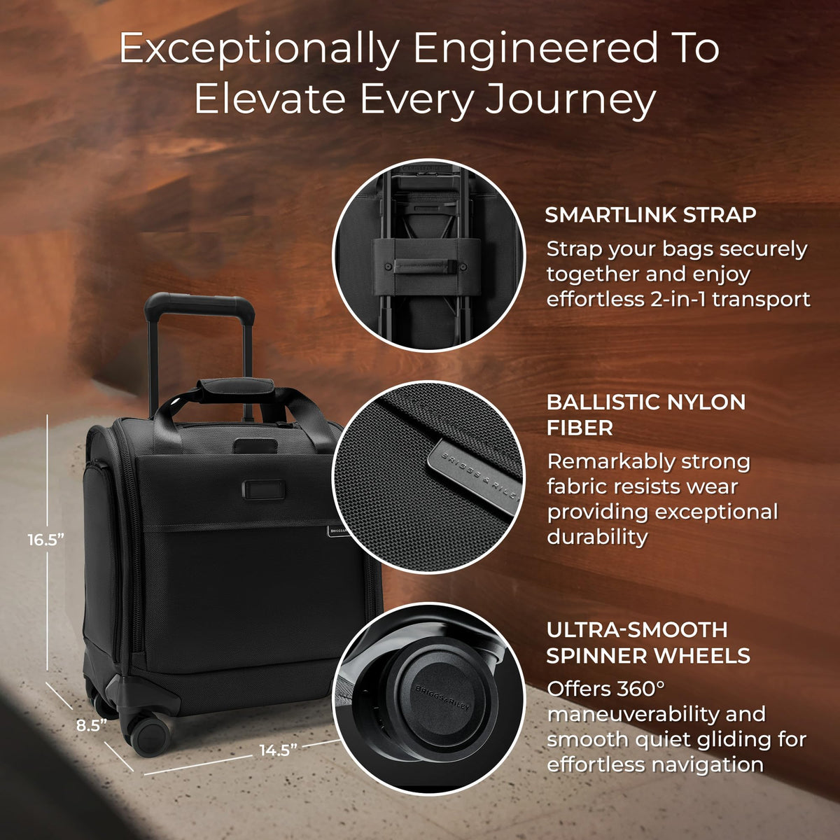 Black Softside Carry On Spinner Luggage D9416