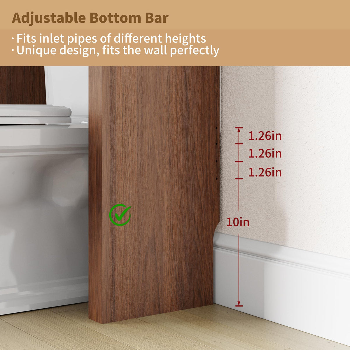 Arched Over the Toilet Storage Cabinet with Tempered Glass Doors D94716