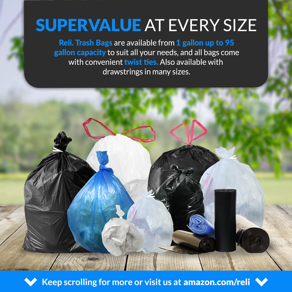 40 to 45 Gallon Heavy Duty Trash Bags A24648