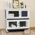 2-Story Indoor Rabbit Hutch with Wheels V3971