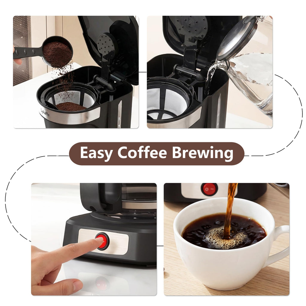 12 Cup Drip Coffee Maker with Reusable Filter O7344