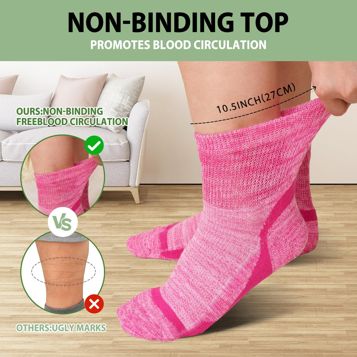 Bamboo Viscose Non-Binding Ankle Socks 5 Pairs J132660