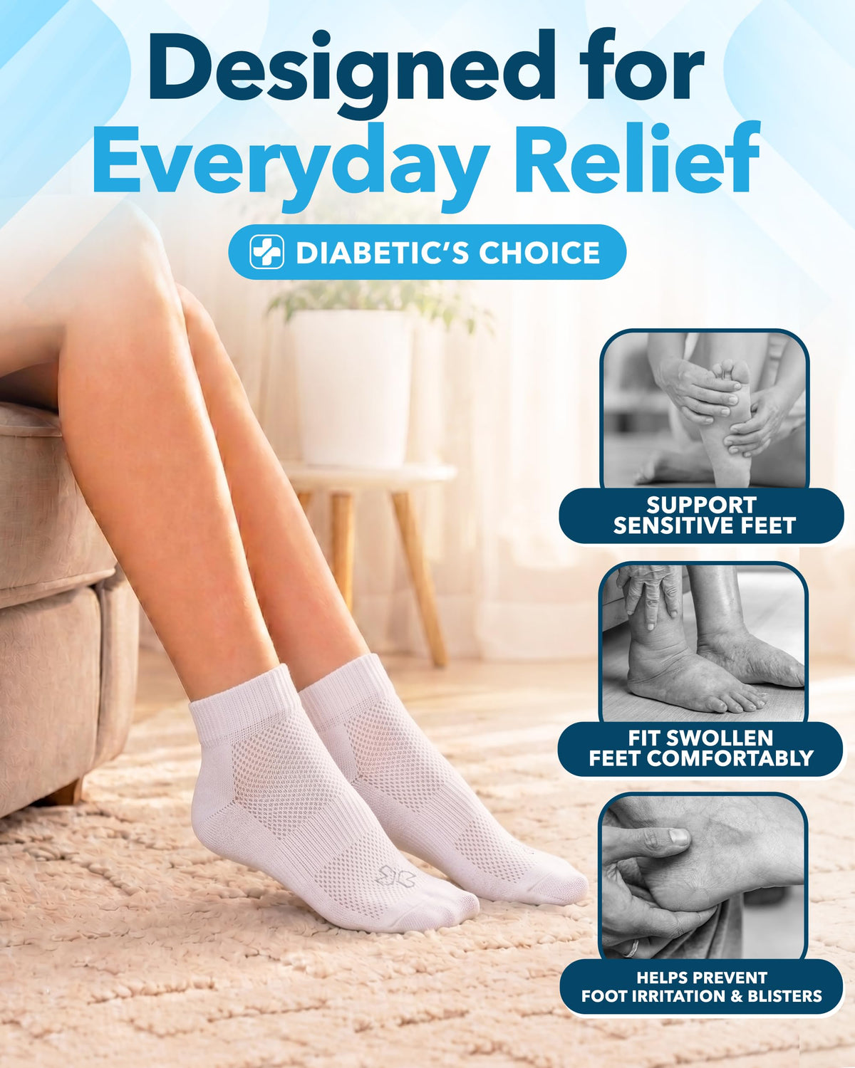 Viscose Bamboo Diabetic Socks 6 Pairs S1266