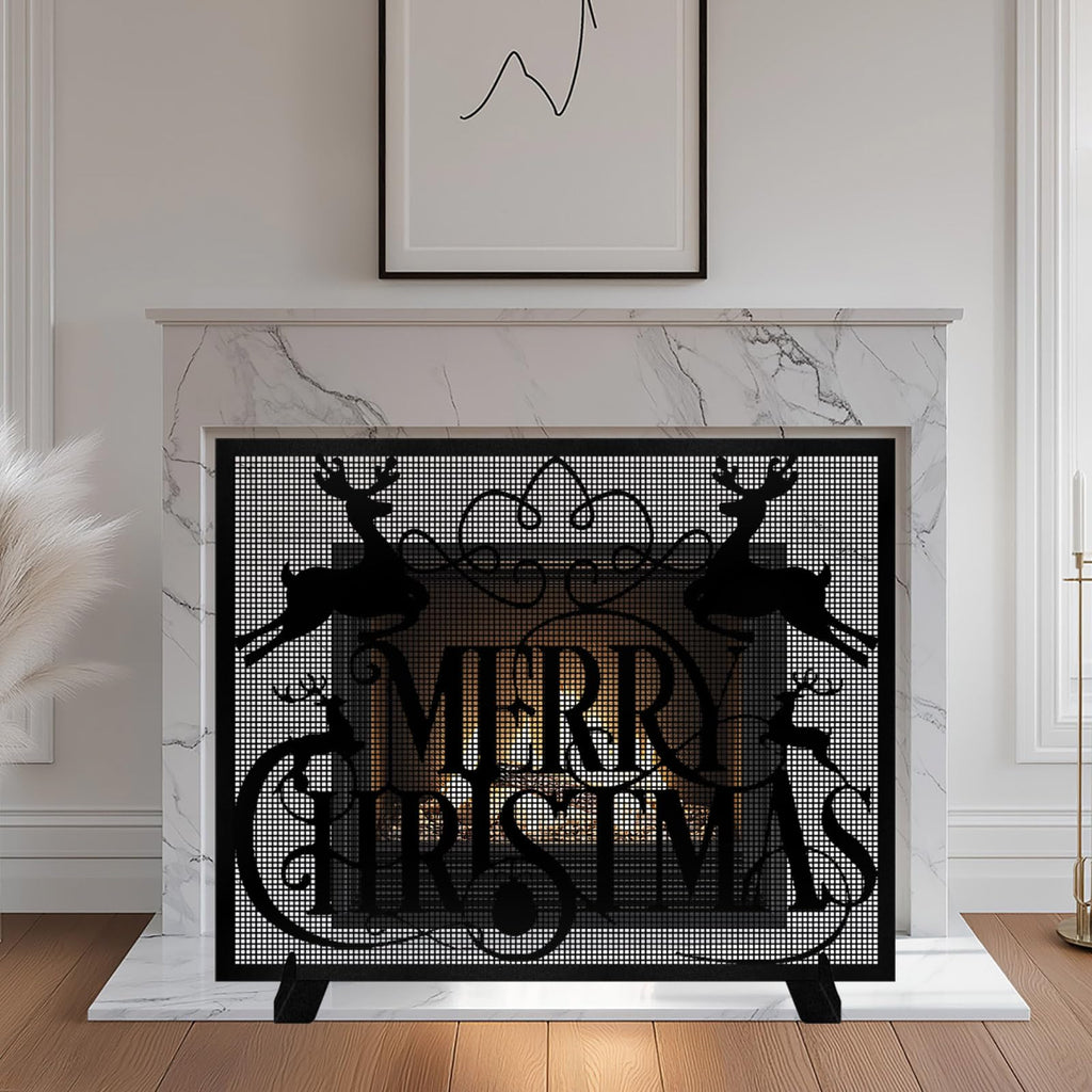 Christmas Fireplace Screen W855