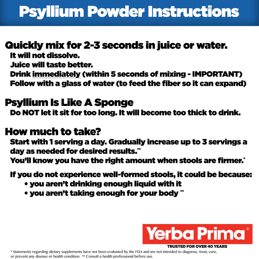 Psyllium Husks Powder 12 oz Fiber Supplement N46752