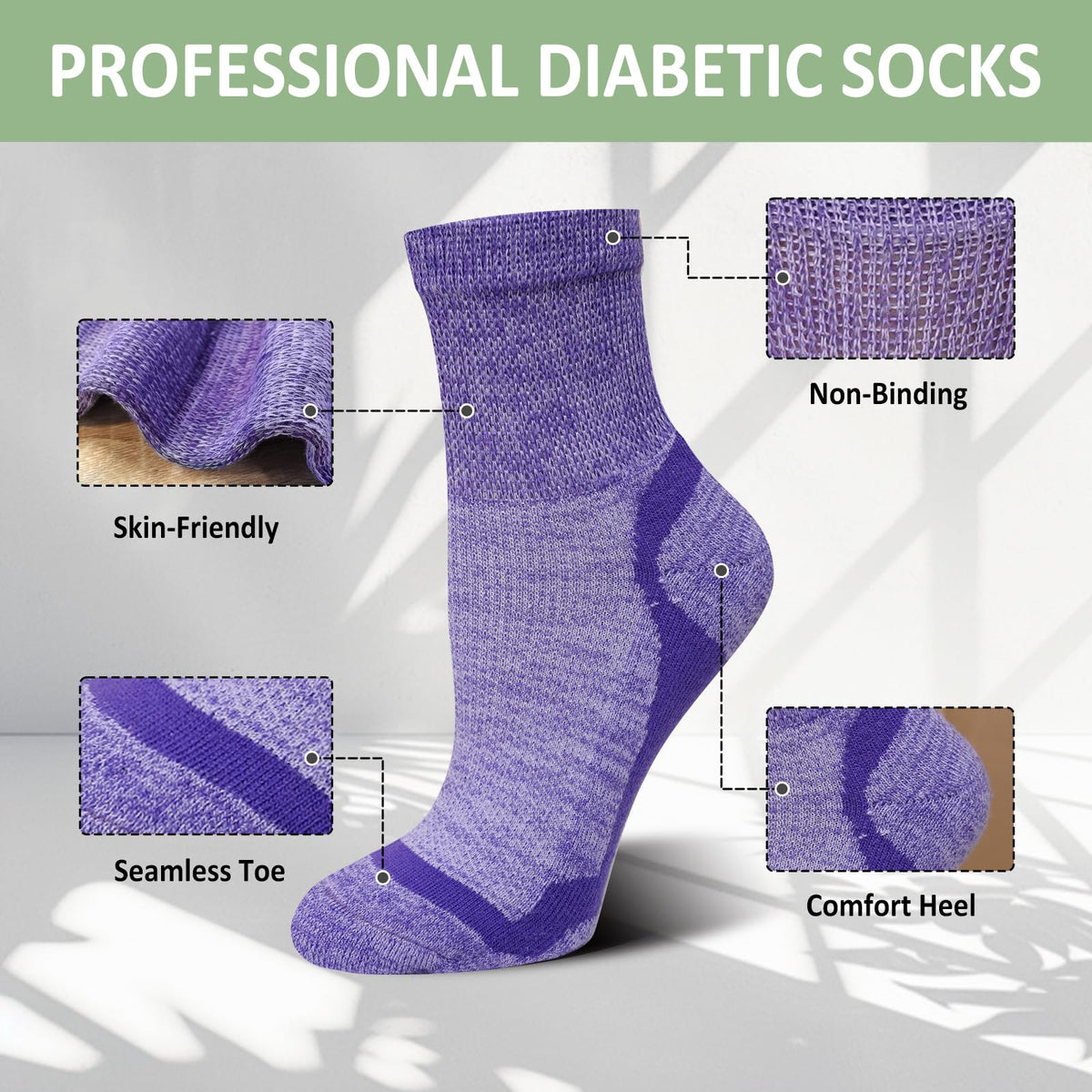 Bamboo Viscose Non-Binding Ankle Socks 5 Pairs J132660