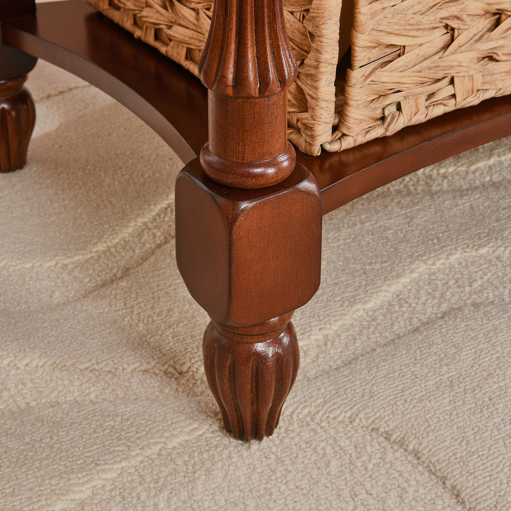 Solid Wood Side Table with Drawer, Cherry Walnut C446