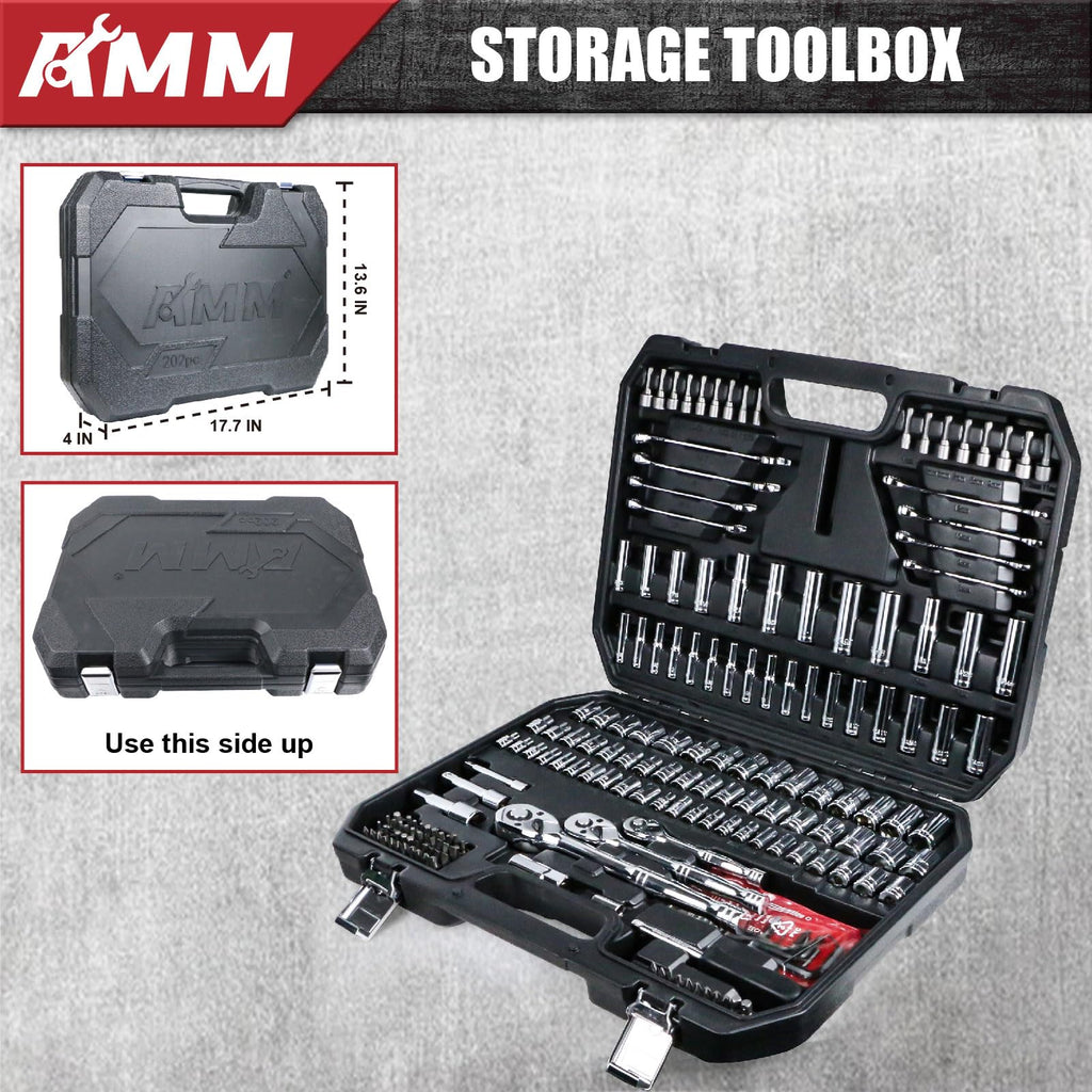 1/4 in, 3/8 in and 1/2 in Drive 202 Piece Mechanics Tool Set B29366