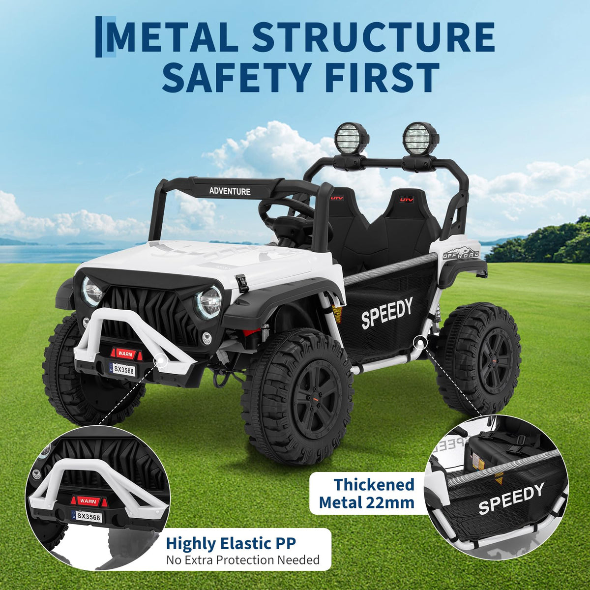 24V 4WD Electric Car 2 Seater UTV with Remote Control H1341