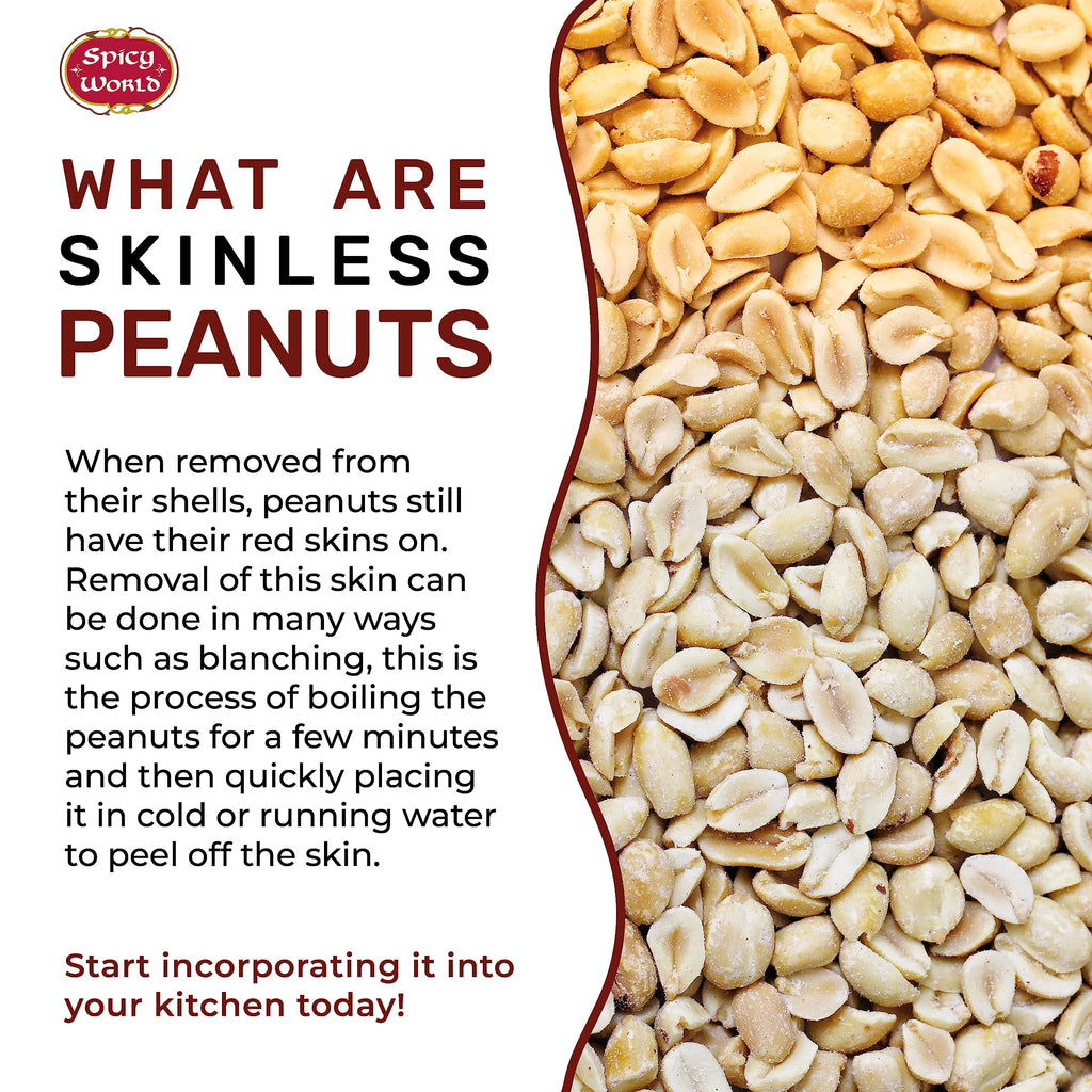 Blanched Raw Unsalted Skinless Peanuts 4 Pound F60688