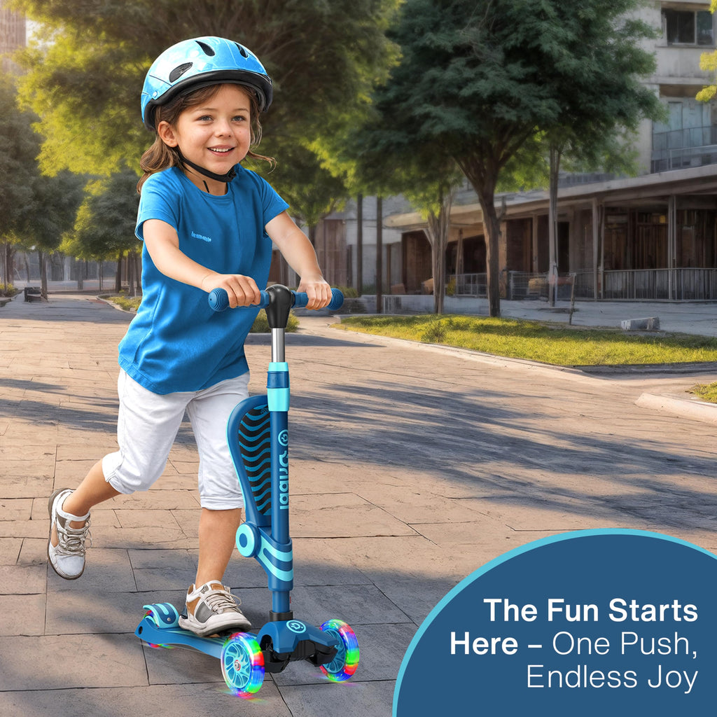 Blue 3 Wheel Scooter with Seat for Kids L67440